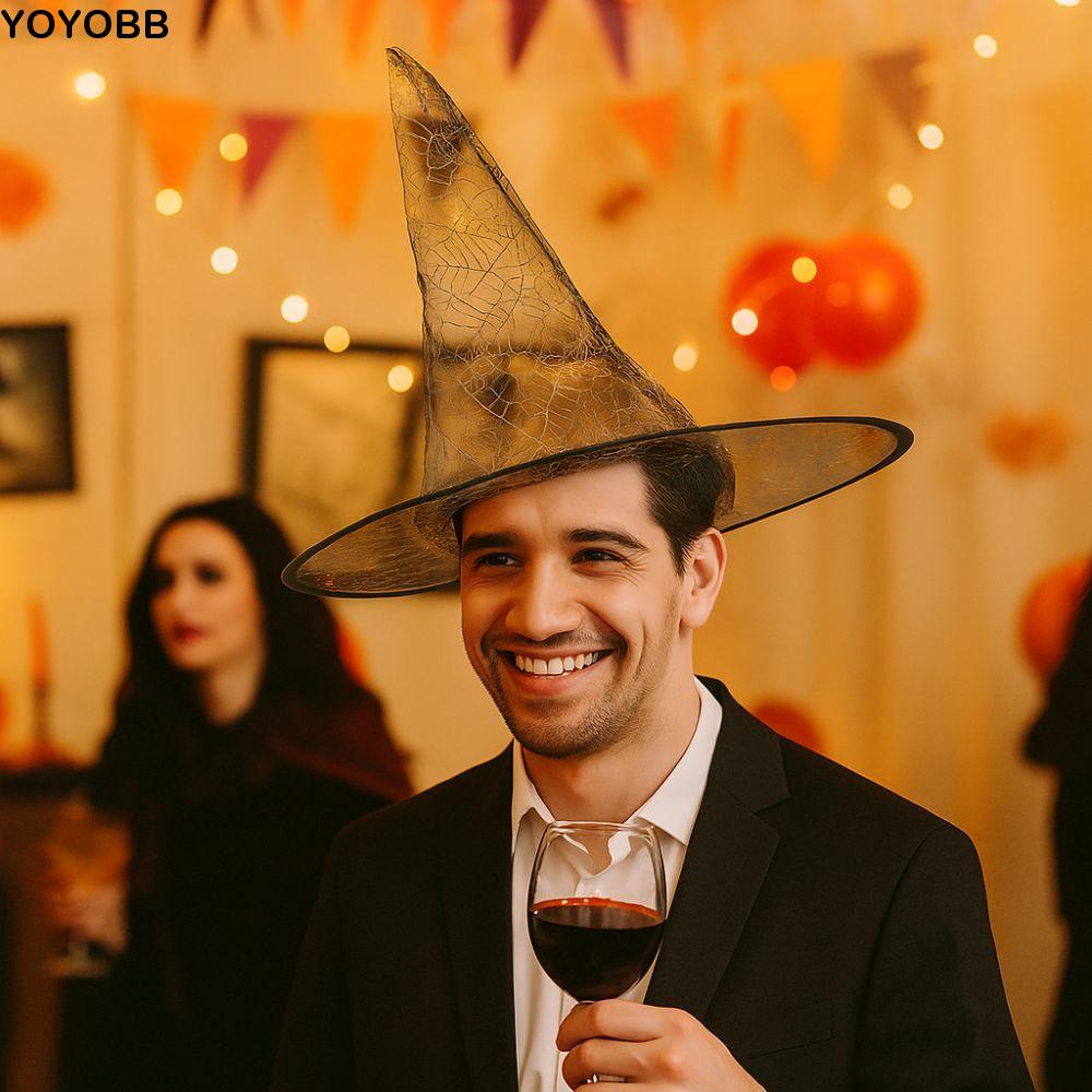 Funny Pointed Hat Halloween Witch Hat Breathable Decorative Spider Witch Hat Sequin Halloween Headwear Cosplay Event