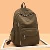 Nylon Backpack Solid Color Student School Baglarge Capacity Women's Travel Bag