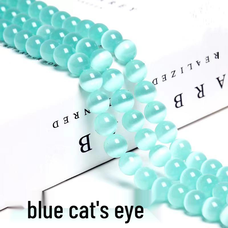 Cat's Eye Stone Jewelry Accessories: Loose Round Beads for DIY Stringing