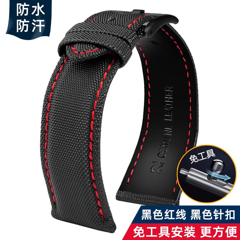 Schnellwechsel-Uhrenarmband Für MIDO Helmsman commander omega Tag Heuer Nylon Canvas Leder Wasserdicht Herren-Uhrenarmband 20mm 22mm