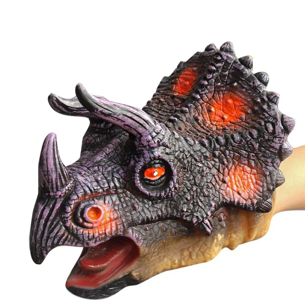 Handpoppen Dinosauruskop Model Speelgoed T-Rex Dino Jura Haai Tijger Park Poppen Dinosaurussen Werelden Zacht Pluche Speelgoed voor Jongens Kinderen Cadeaus