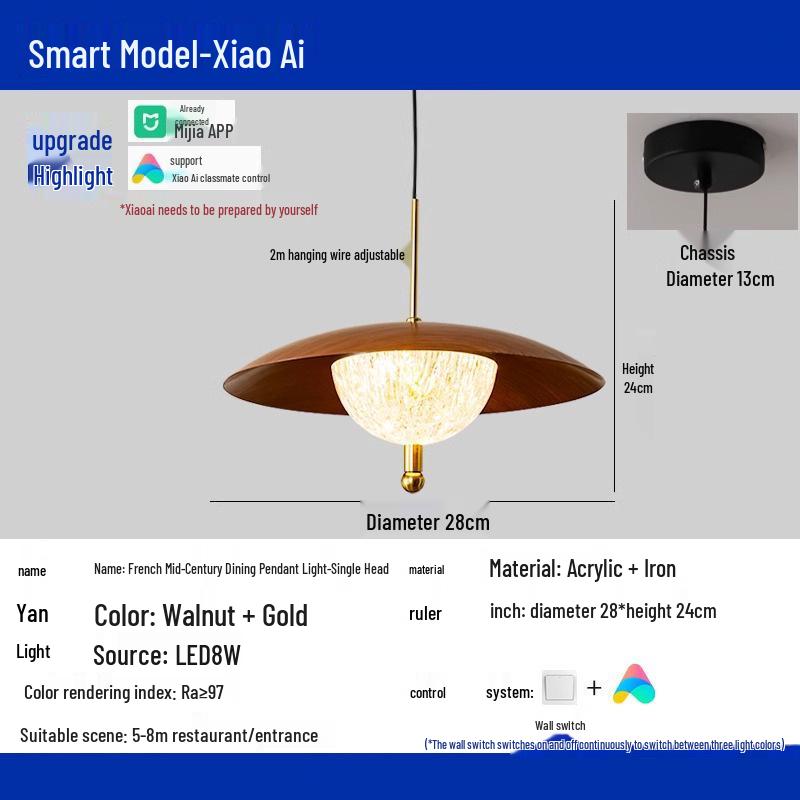 Chinese Walnut Creative Galaxy Pendant Light for Dining and Bedside