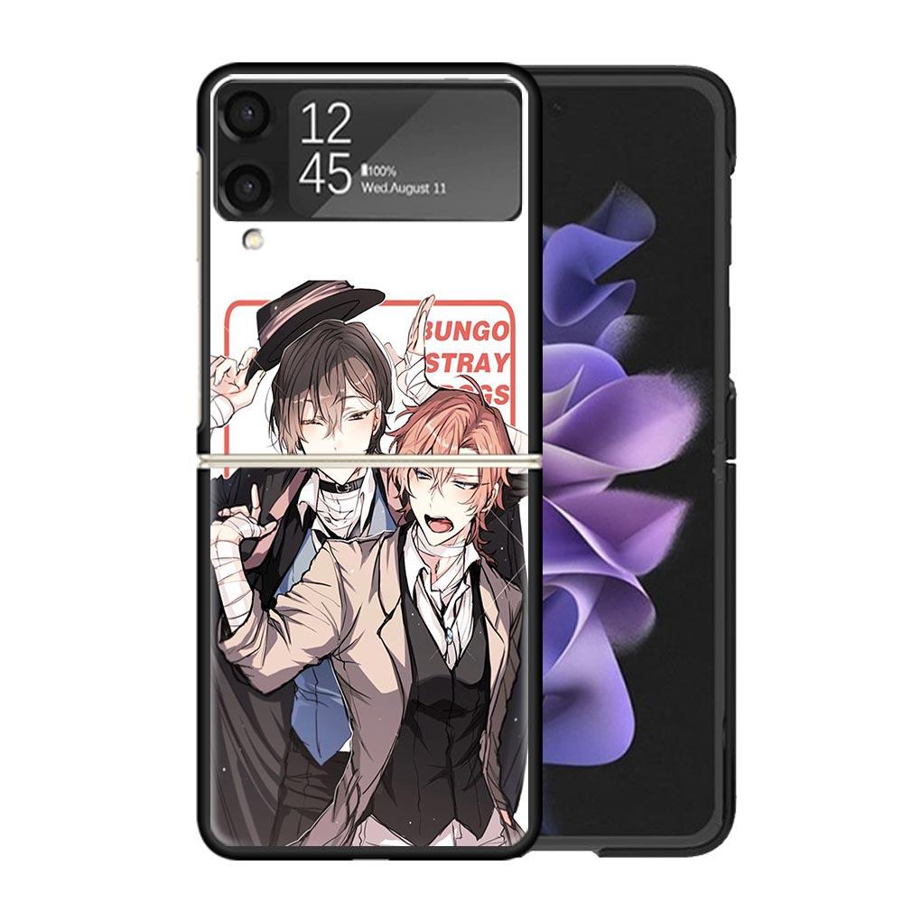 Bungo Stray Dogs Double Black Clear Phone Case For Samsung Z Flip 7 6 5 4 3 Galaxy ZFlip7 ZFlip6 ZFlip5 ZFlip4 ZFlip3 5G Print C