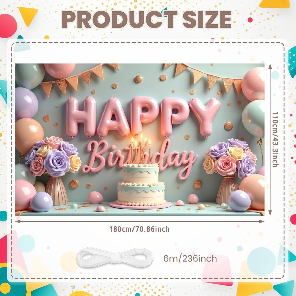 Happy Celebration Display Gold Gray Balloons Birthday Event Backdrop Birthday Party Backdrop Festive Party Decoration Banner