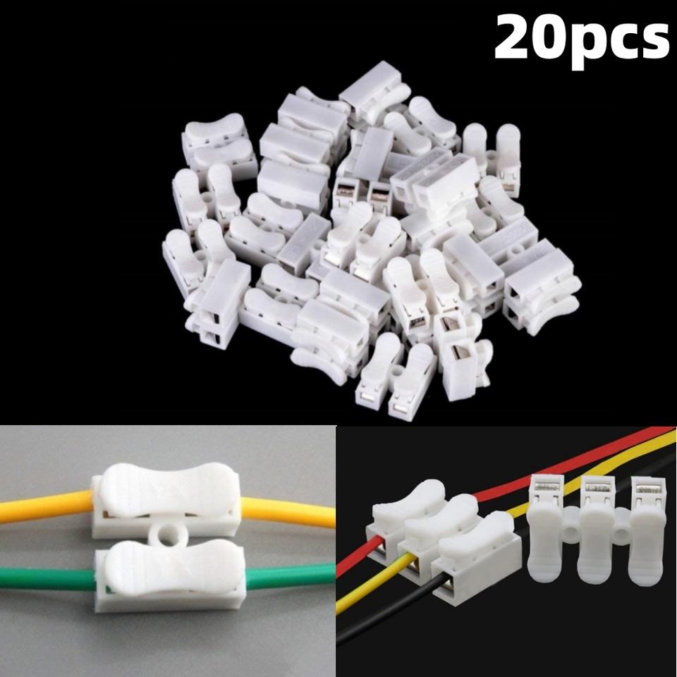 20pcs Wire Connectors No Solding Welding Quick Cable Wire Connector No Screw Terminal Block Spring Clamp