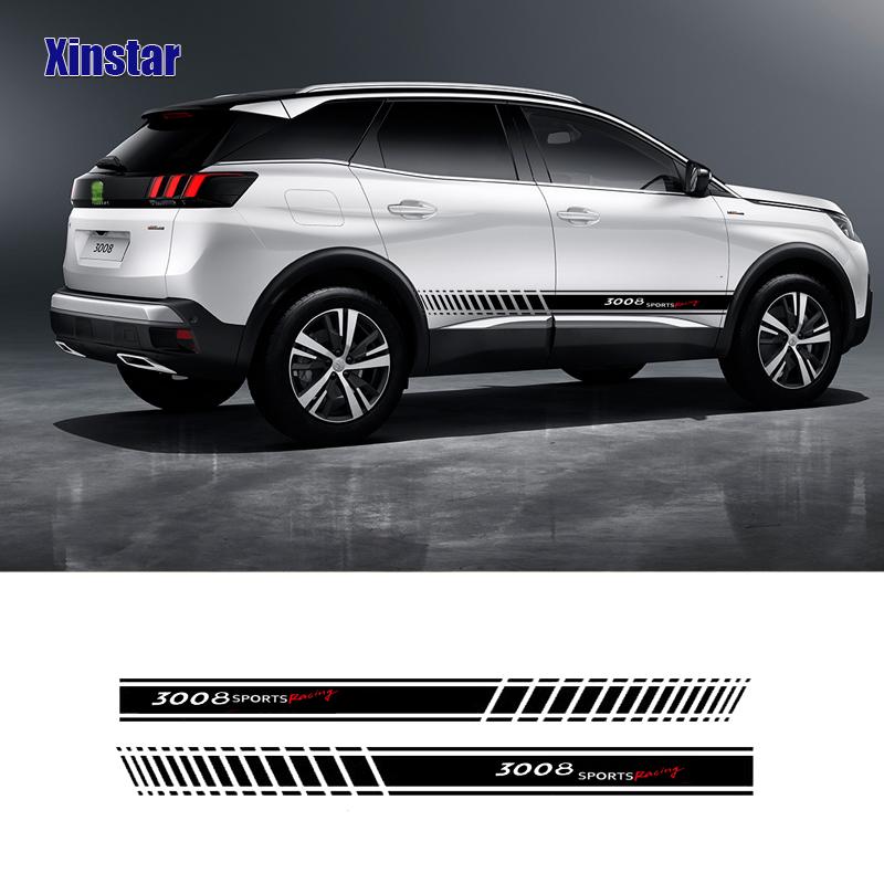 2Pcs Car Side Sticker For Peugeot 2008 3008 106 108 206 208 308 508 306 Q3