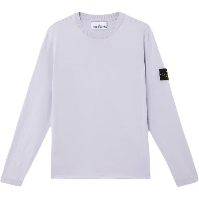 Stone Island Gładki Sweter z Okrągłym Dekoltem i Długim Rękawem Męski Sweter Lawendowy K1S1551000-62S00B9-V0088 XL
