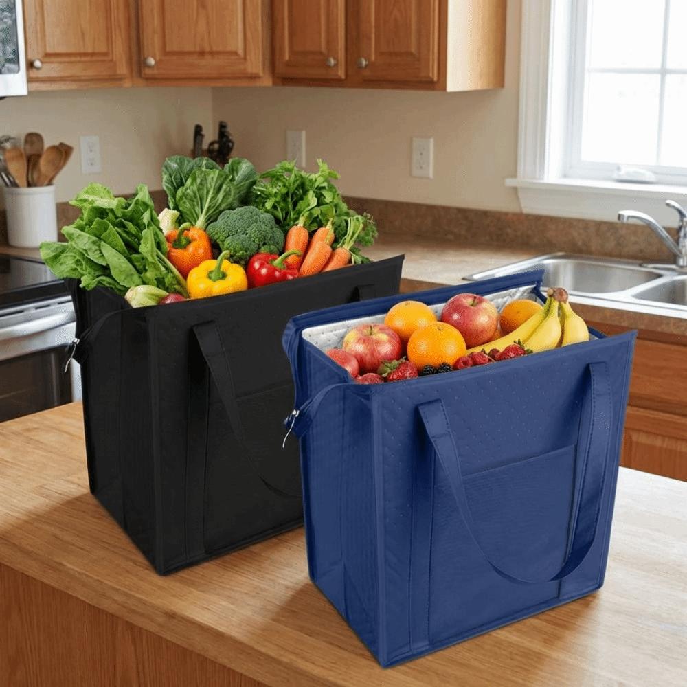 Non-woven Fabric Insulated Shopping Bags Reusable Thermal Cooler Bag  for Camping