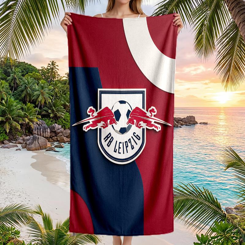 RB Leipzig Asciugamano da Spiaggia Calcio Microfibra Morbida Asciugamano Estivo Asciugatura Rapida Assorbente per Spiaggia Piscina Viaggio