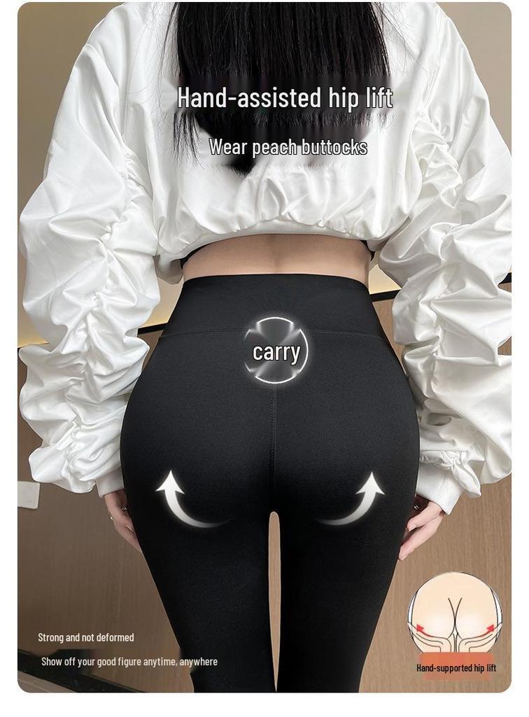 High-Waisted Tummy Control Velvet Flare Pants for Women - Autumn/Winter Fitness & Yoga Style