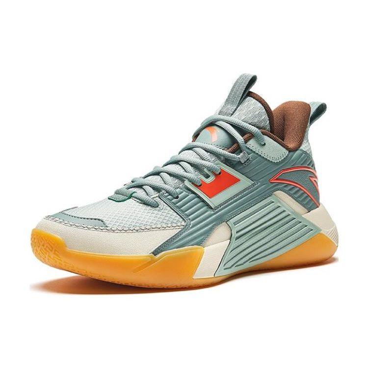 Anta Speedy 3 Comfortable Versatile Shock Absorbing Durable Mid-Top Basketball Shoes Men sneaker Green White 112341604-7
