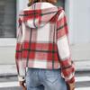 Women's Casual Loose Fit Plaid Jacket, Fashionable Outerwear for Daily Wear and Outings