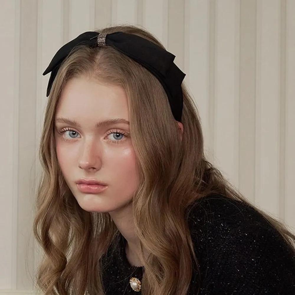 Raw Ribbon Crystal Hairband JP-25-143HB mocha