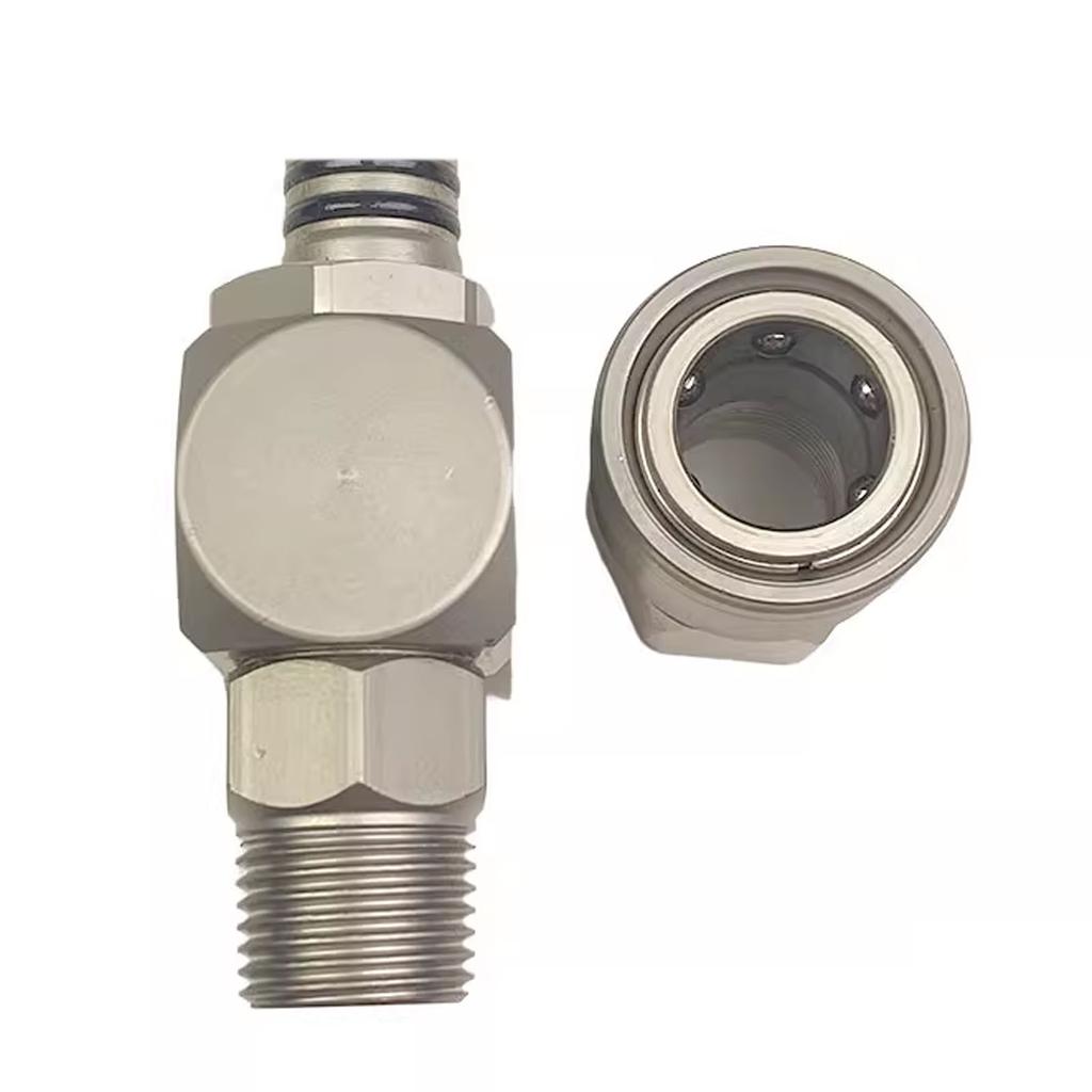 360° Rotating Universal Joint Fitting Air Hose Quick Connector with Female Thread for Large Air Cannons