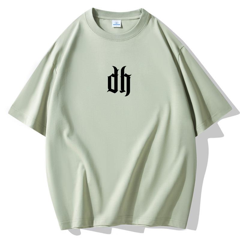 Gutes Glück Lockeres Kurzarm-T-Shirt für Herren 100% Baumwolle Rundhals-Oberteil