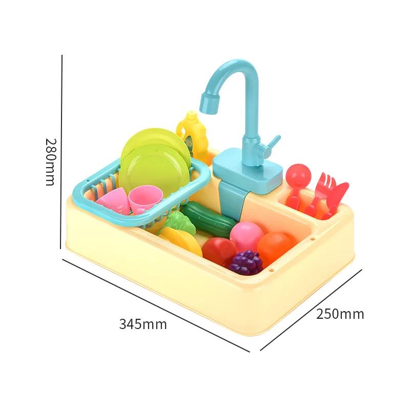 Non-Toxic Kids Kitchen Toys Simulation Electric Dishwasher Pretend Play Mini Kitchen Food Educational Summer Toys Role Playing Children Toys