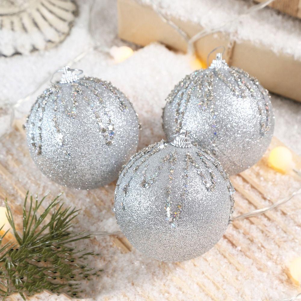 3 pcs/set Hanging Decorations Christmas Color Balls Xmas Tree Ornaments  Tabletop Decoration