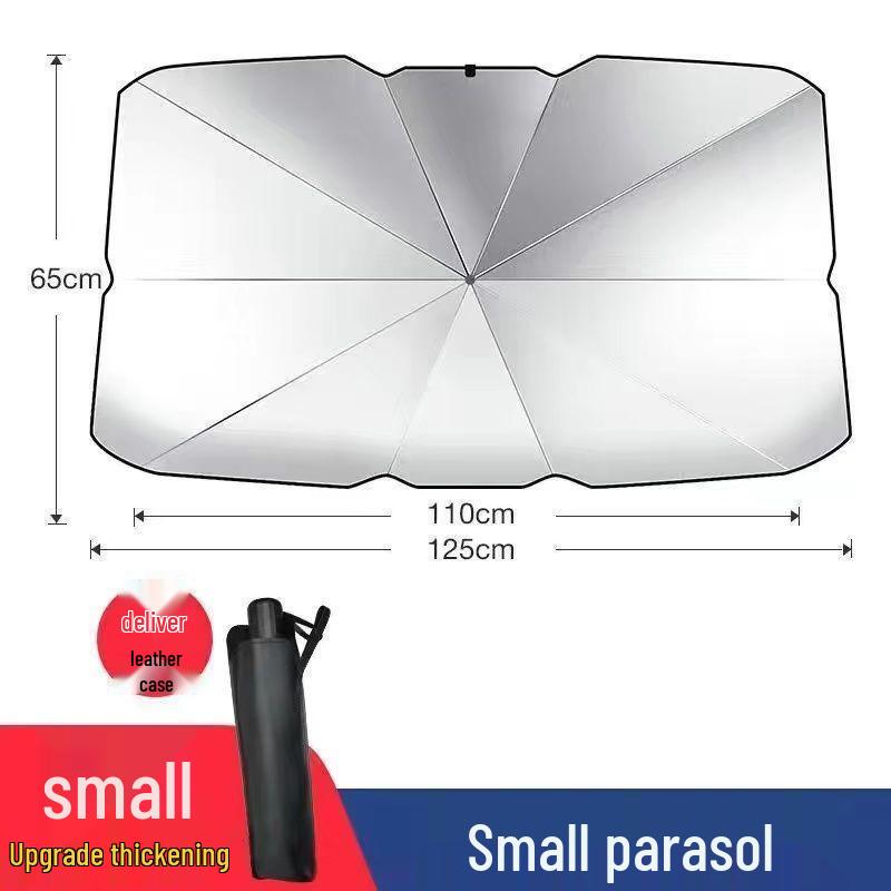 

Titanium Silver Retractable Car Sunshade for Front Windshield Heat Insulation and UV Protection Silver-coated 78.6% Heat Insulation