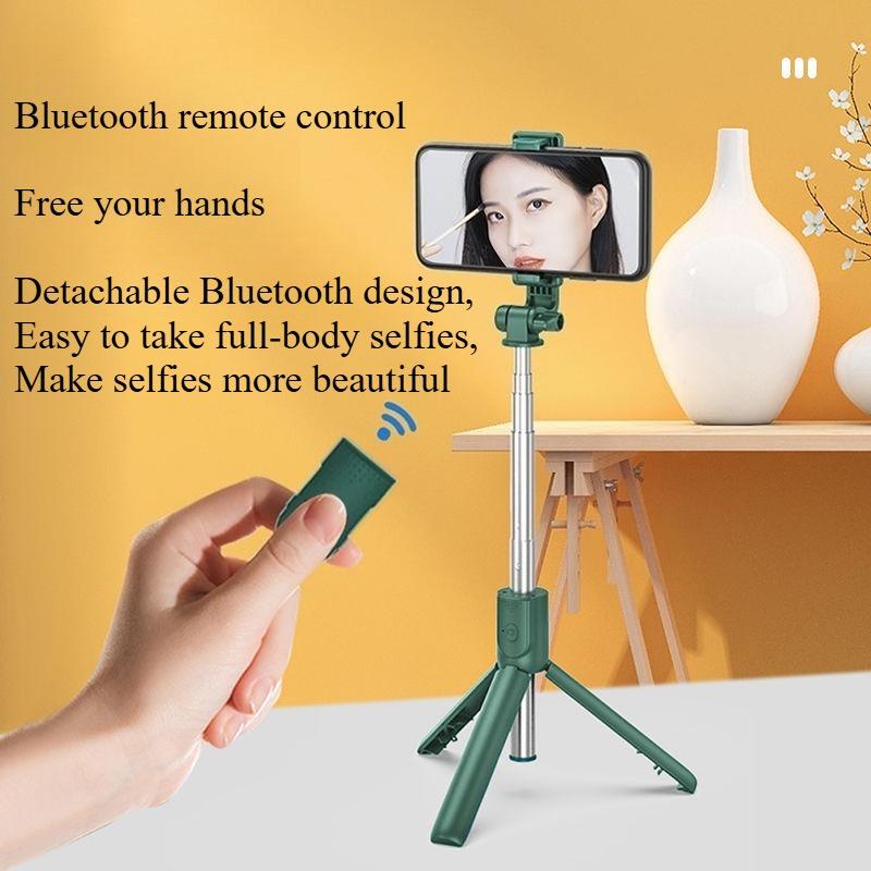 1PC R1 series mobile phone Bluetooth selfie stick fill light live broadcast shooting portable integrated telescopic tripod