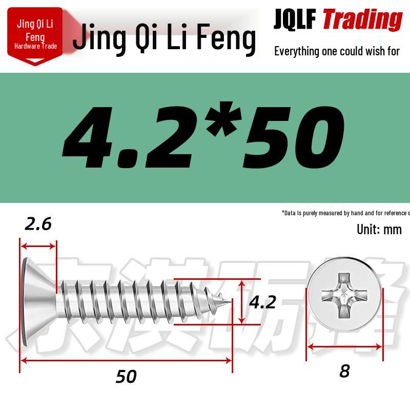 304 Stainless Steel Countersunk Self-Tapping Screw for Furniture & Outdoor Construction (GB/T 846)