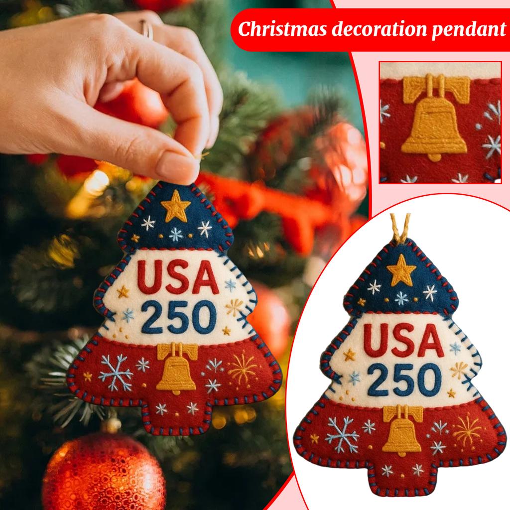 250th Anniversary Non-woven Material Package Christmas FeltCloth DIY Christmas Tree Pendants Holiday Gift Decorations