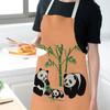 Cartoon Panda Multi-functional Linen Apron Dress Garden Children's Aprons for Woman Man Kids Pink Kitchen Baking Accessories