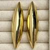 Vintage Exaggerated Metal Conical Smooth Plain Long Stud Earrings for Women Light Geometry Earrings Jewelry