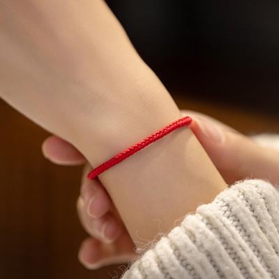 Hand Woven Size Adjustable Diy Red String Bracelets Adult Child Vintage Lucky Rope Bangles Gift