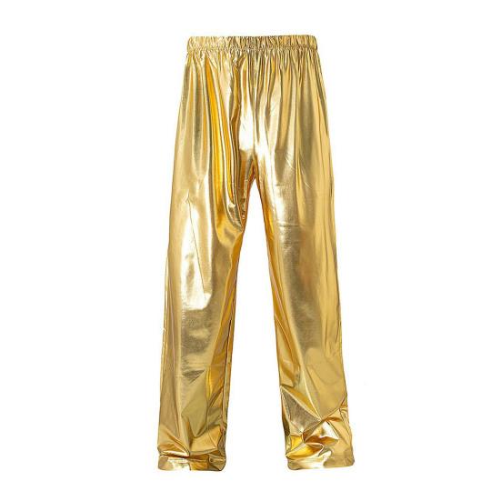 Men Pants Soft Breathable Comfortable Solid Color Elastic Waist Loose Fit Shiny Fashionable Pants Long Trousers