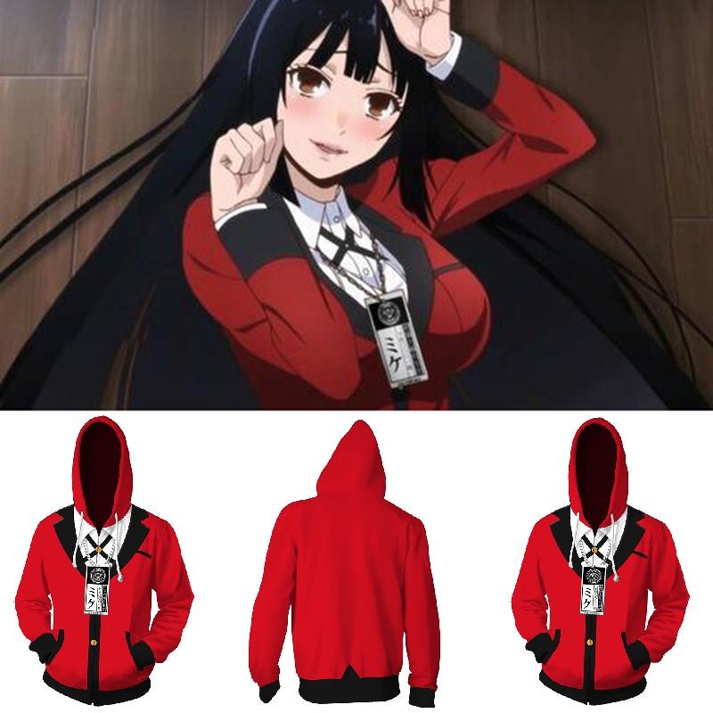 Jabami Yumeko Kakegurui Hoodie 3d Printed Hooded Sweatershirt Pullover Costume