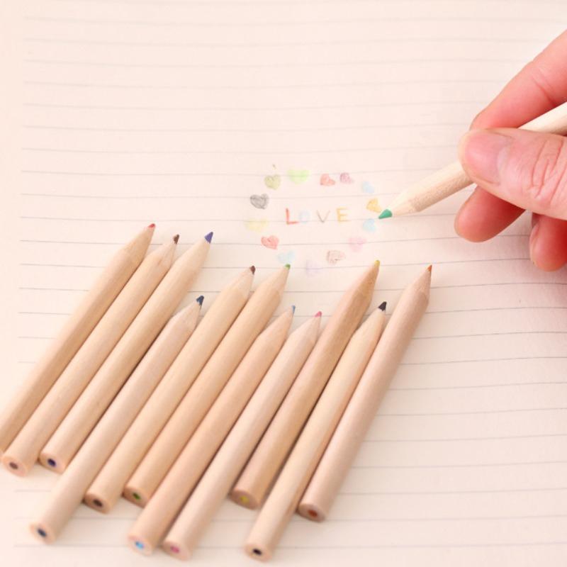 1Pc Training Class Gifts Students Log Painting Pencils  12 Colors Color Pencils Children's Art Set