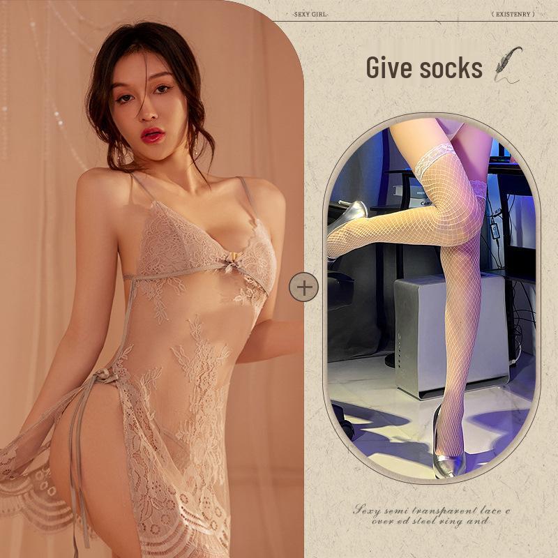 Sinnliches Spitzen-Strapsnachthemd: Verlockende Cut-Out Dessous 646