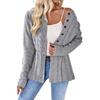 2026 European Style Women's Cable Knit Cardigan: Round Neck, Waist-Cinched, A-Line Hem, Single-Breasted Sweater Coat for Spring/Autumn