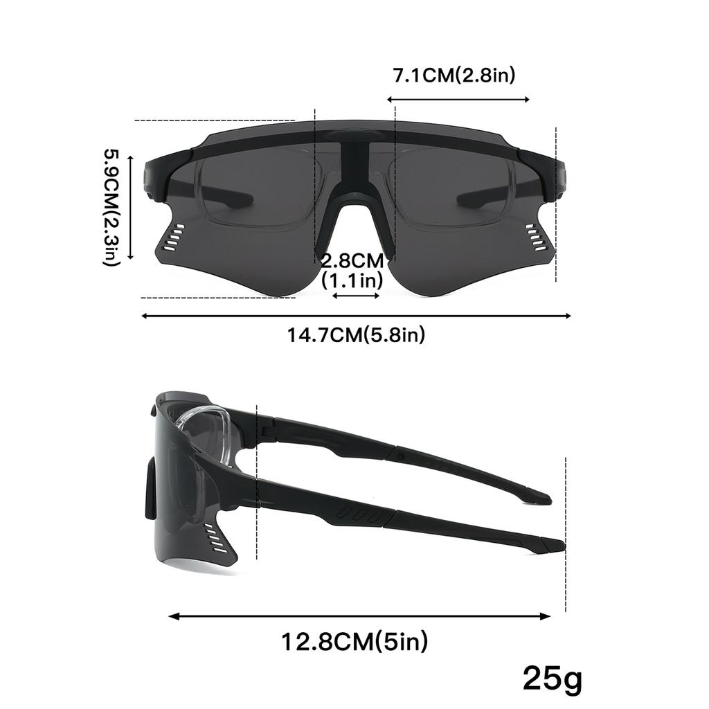 Oversized Sports Goggle Men New Mirror Outdoor Anti-UV Cycling Sunglasses Women Trendy Windproof Protective Shades