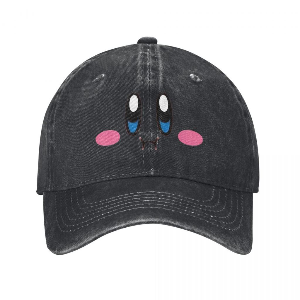 Classic Kirbys Angry Baseball Cap Unisex Distressed Cotton Snapback Hat Cartoon Game Outdoor All Seasons Travel Caps Hat