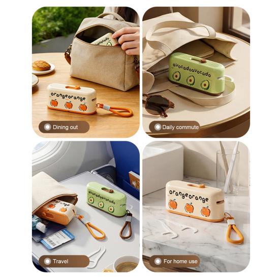 Automatic Pop-Up Dental Floss Dispenser, Refillable Floss Pick Holder Case, Portable Floss Holder for Home, Restaurant, Travel