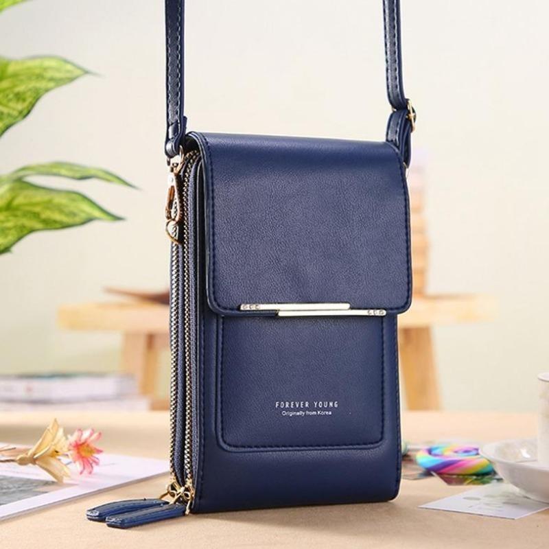 Női divatos mobiltelefon táska érintőképernyős függőleges kereszttestű mini válltáska érme pénztárca