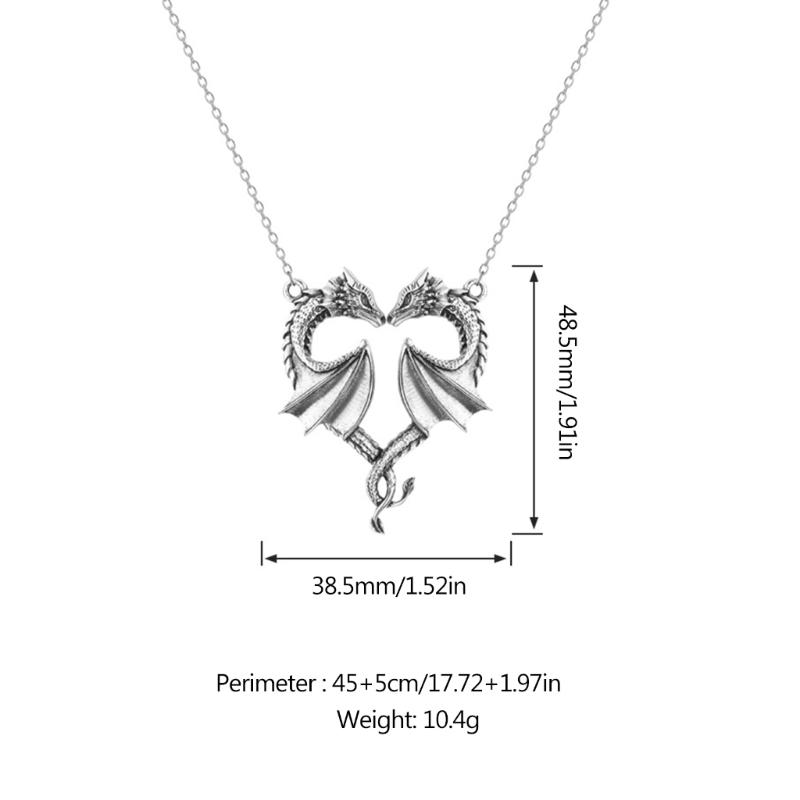 Drachen Anhänger Halsketten Drachenförmige Anhänger Halsketten Drachen Schmuck Legierungsmaterial Geburtstagsgeschenk für Damen Herren Mädchen