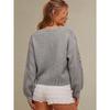 Women S Loose Round Neck Long Sleeve Knit Sweater Lazy Floral Pattern