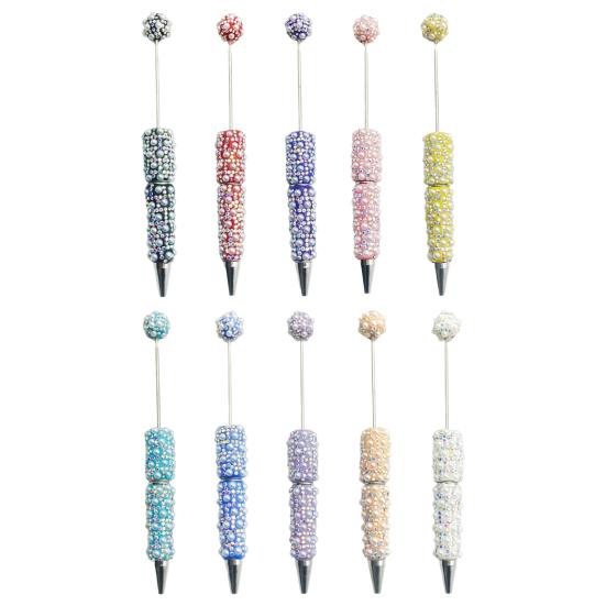 Personalized Gift Pen DIY Beadable Pen, Rhinestone Faux Pearl Ballpoint Fancy Glitter Stationery for Crafts Crafting, Student Office Writing