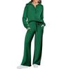 Autumn Fashion Casual Sports Set: Zippered Long-Sleeve Women's Sweatshirt and Wide-Leg Pants Two-Piece Set