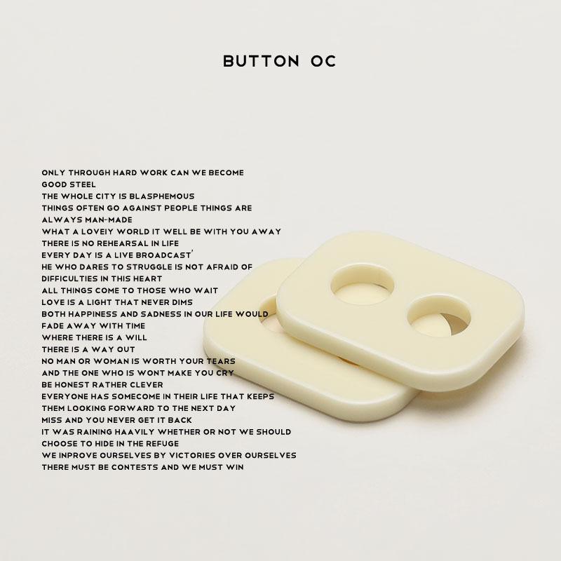 5Pcs Pig Nose Large Hole Rectangular Resin Button Down Jacket Button Women'S Clothing Double-Sided Nylon Coat Rope Button