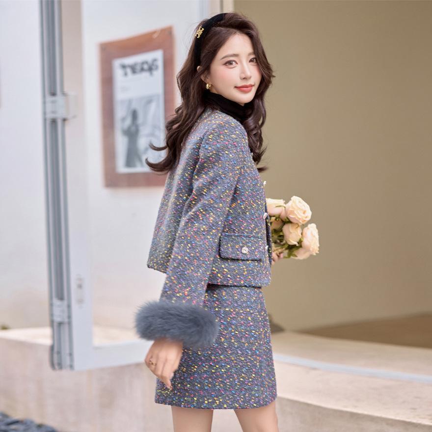 Down Suit Skirt Autumn and Winter New Small Temperament Socialite Fox Skirt