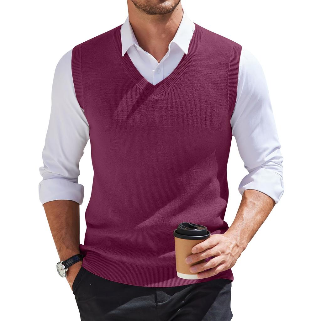 Men's V-neck Vest Sleeveless Knitted Pullover