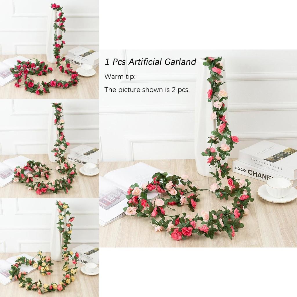 Üppige 2,5 m künstliche Blumen Frühling kleine Pfingstrose Efeu-Blatt-Ranke Ideal für festliche Feiern