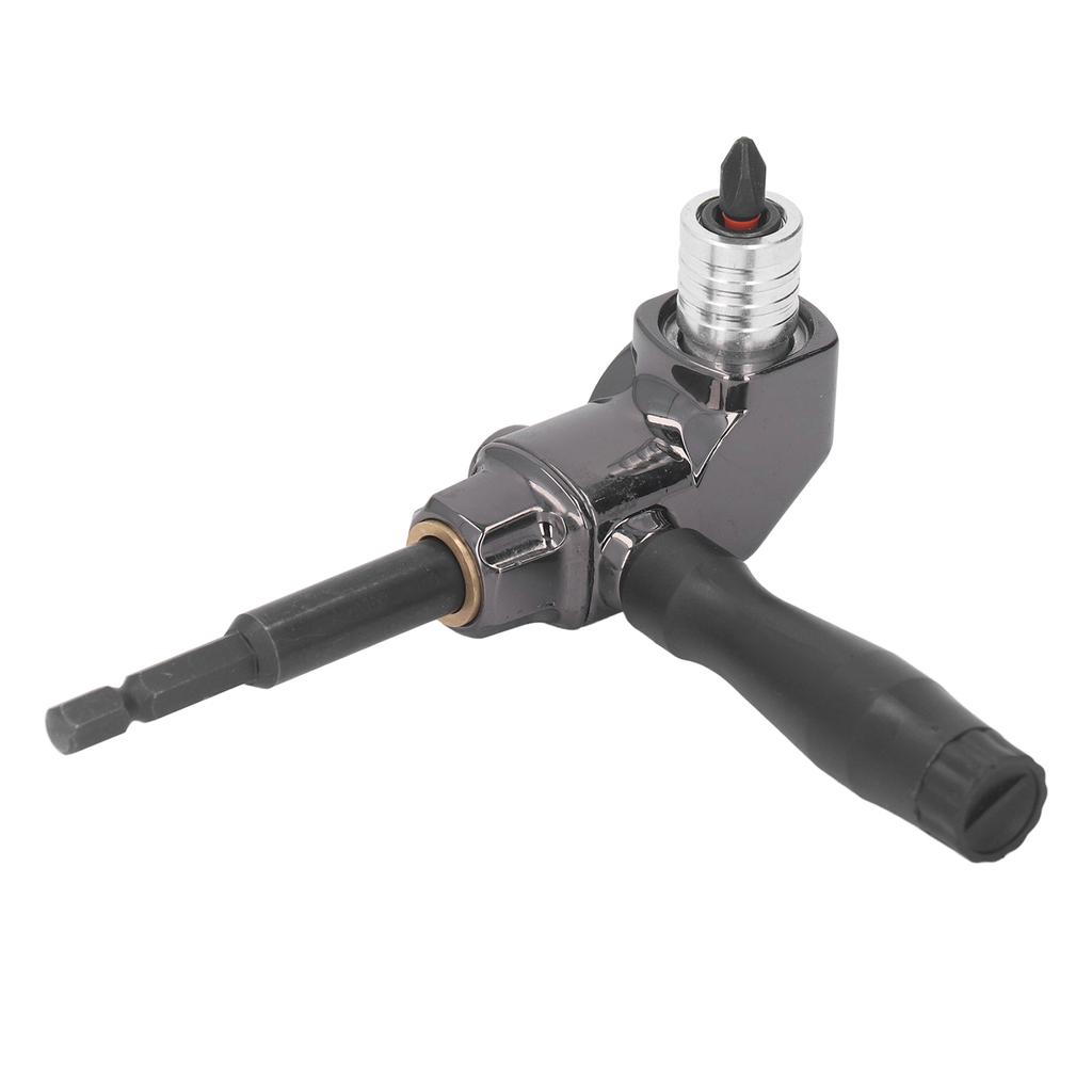 Right Angle Screwdriver Adaptor Aluminum Alloy 90 Degree Driver Attachment with ABS Handle for