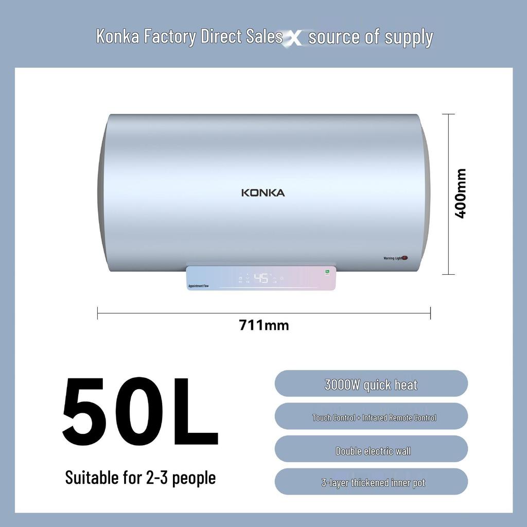Konka 3000W Fast Heating Storage Water Heater, Energy Efficient, Multi-Protection Electric Heater