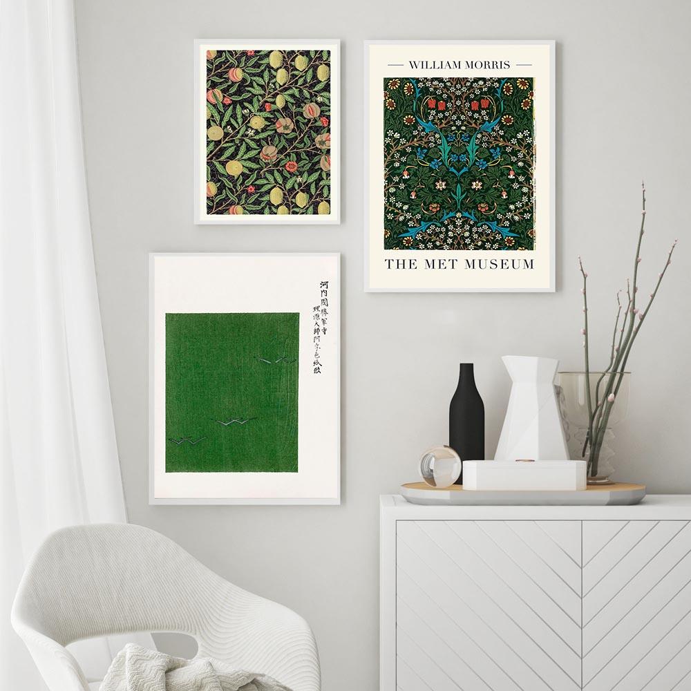 Heimdekoration, Leinwand, japanischer Schauspieler, Drucke, abstrakte Poster, Tulpe von William Morris, Gemälde, Wand, grüner Pfau, Bilder, Heimdekoration