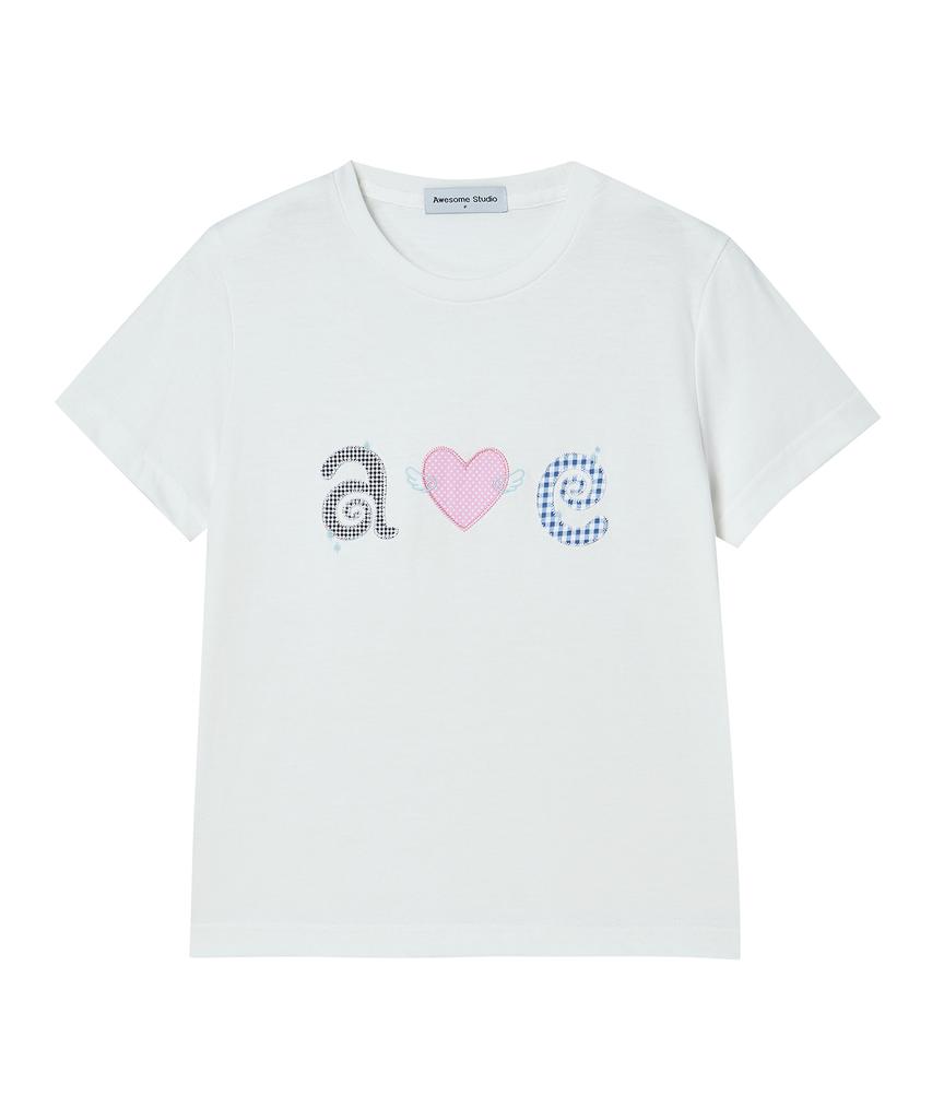 AWESOME STUDIO Kitsch Patchwork T-Shirt White