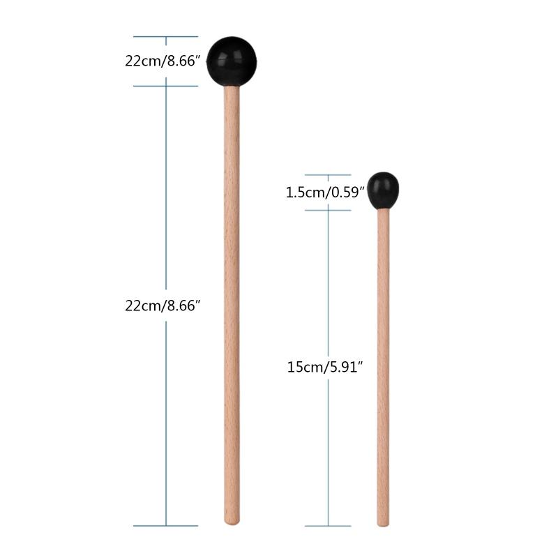 2pcs Maple Handle Plastic Ball Drumstick Marimba Mallet Percussion Musical Instrument Accessories For Beginners Training